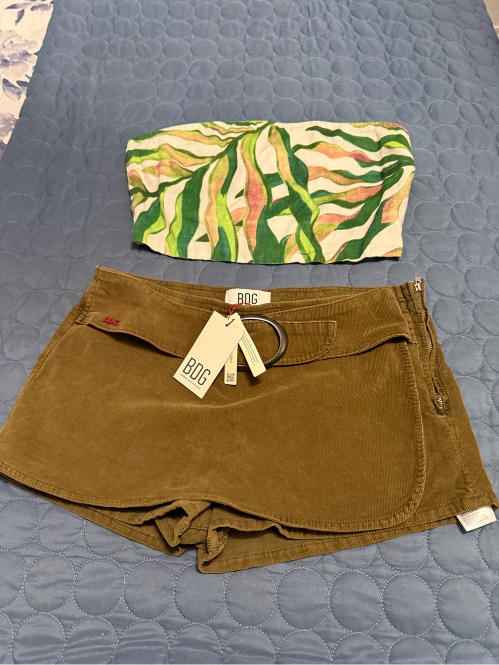 BDG Olive Corduroy Skort with Ring Accent - Picture 1 of 7